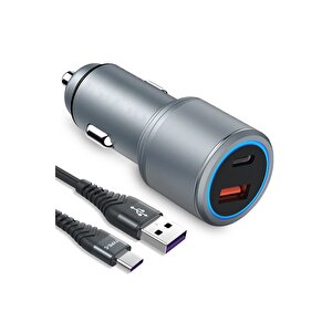 Usb Type C Araç Şarj Cihazı - 2 Port, Hızlı Şarj 48w Çakmaklık Adaptörü