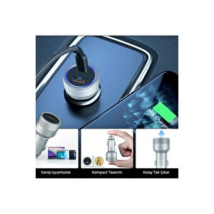 Usb Type C Araç Şarj Cihazı - 2 Port, Hızlı Şarj 48w Çakmaklık Adaptörü