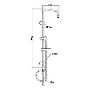 Creavit Sr2510s Sharp Banyo Batarya, Sh630sm Mat Siyah Tepe Duş Seti