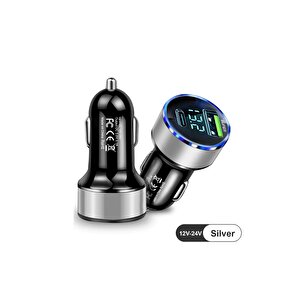 Silver Araç İçi Usb 3.0 Type C Soketli Çakmaklık Güç Adaptörü Tüm Cihazlar 12v-24v