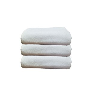 3 Lü Paket Boya Tutmayan Mikrofiber El Yüz Spor Kuaför Havlusu 50x90 Cm Beyaz
