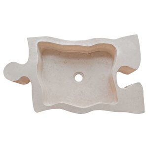 Light Traverten Dolgulu Honlu Puzzle Çanak Lavabo Ntrvs02