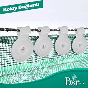 100 Adet Beyaz Gölgelik Klipsi  Uv Katkılı ( Güneşe Karşı Dayanıklı ) Bsr Garden