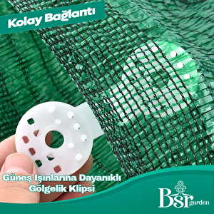 500 Adet Beyaz Gölgelik Klipsi  Uv Katkılı ( Güneşe Karşı Dayanıklı ) Bsr Garden