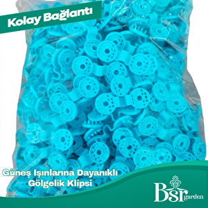 100 Adet Mavi Gölgelik Klipsi Uv Katkılı Bsr Garden