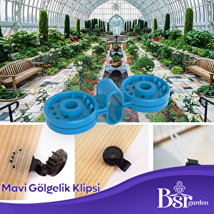 100 Adet Mavi Gölgelik Klipsi Uv Katkılı Bsr Garden