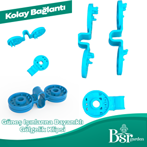 250 Adet Mavi Gölgelik Klipsi Uv Katkılı Bsr Garden