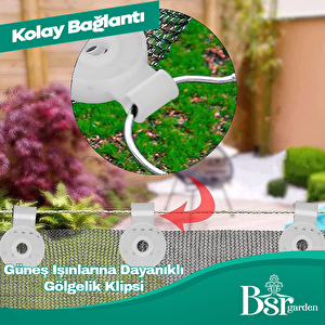 250 Adet Beyaz Gölgelik Klipsi Uv Katkılı ( Güneşe Karşı Dayanıklı )  Bsr Garden