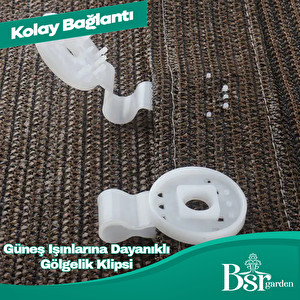 250 Adet Beyaz Gölgelik Klipsi Uv Katkılı ( Güneşe Karşı Dayanıklı )  Bsr Garden