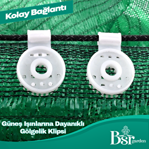 50 Adet Beyaz Gölgelik Klipsi Bsr Garden Uv Katkılı ( Güneşe Karşı Dayanıklı )