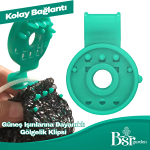 100 Adet Gölgelik Klipsi Yeşil Uv Katkılı ( Güneşe Dayanıklı )  Bsr Garden