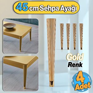 Plastik Altın Renk Suit Sehpa Ayağı 45 Cm Ayak 4 Adet Mutfak Yemek Masası Mobilya Ayak Zigon Gold