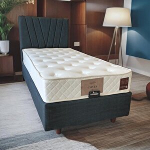 Alaçatı Çekmeceli 120x200 Tek Kişilik Yatak, Baza, Başlık Seti Md1101