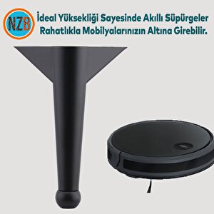 Mobilya Yükseltici Kanepe Sehpa Tv Ünitesi Koltuk Ayağı Ayakları 14 Cm Plastik Siyah Renk Baza Ayak
