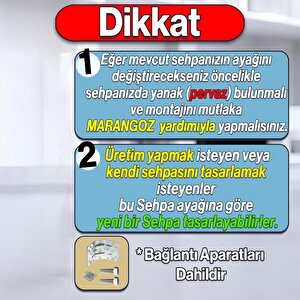 Elit Plastik Sehpa Ayağı 45 Cm Mobilya Ayak Zigon Beyaz Krom Renk Ayak Mutfak Yemek Masası 1 Adet