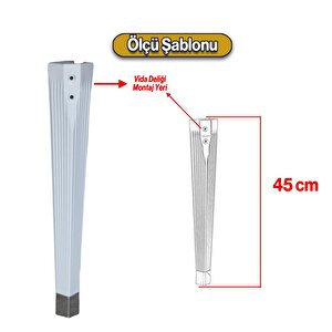 Elit Plastik Sehpa Ayağı 45 Cm Mobilya Ayak Zigon Beyaz Krom Renk Ayak Mutfak Yemek Masası 1 Adet