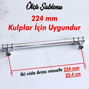 Mobilya Kulp 224 Mm Krom Metal Mutfak Çekmece Dolap Kapak Kulpları Dolabı Kulbu Kulpu 22.4 Cm