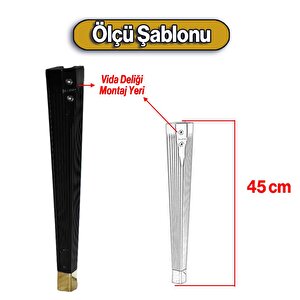 Elit Plastik Sehpa Ayağı 45 Cm Mobilya Ayak Zigon Siyah Altın Renk Ayak Mutfak Yemek Masası 4 Adet