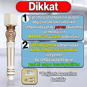 Star Plastik Sehpa Ayağı 44 Cm 4 Adet Krem Kahve Renk Orta Ayak Zigon Sehpa Mobilya Masa Ayakları