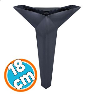 Mobilya Yükseltici Kanepe Sehpa Tv Ünitesi Koltuk Ayağı 18 Cm Siyah Baza Ayak