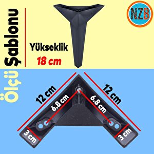 Mobilya Yükseltici Kanepe Sehpa Tv Ünitesi Koltuk Ayağı 18 Cm Siyah Baza Ayak