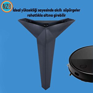 Mobilya Yükseltici Kanepe Sehpa Tv Ünitesi Koltuk Ayağı 18 Cm Siyah Baza Ayak