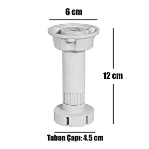 Mobilya Yükseltici Mutfak Kanepe Baza Tezgah Dolap Ünite Ayağı Ayarlı Ayarlanabilir 12 Cm Gri Ayak