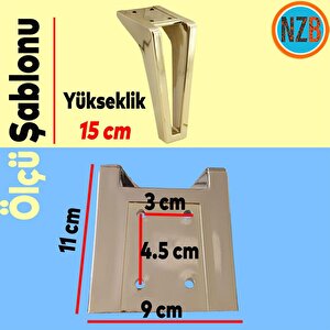 Mobilya Kanepe Sehpa Tv Ünitesi Koltuk Ayağı 15 Cm Altın Gold Baza Ayak