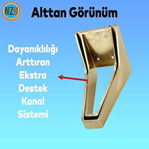 Mobilya Kanepe Sehpa Tv Ünitesi Koltuk Ayağı 15 Cm Altın Gold Baza Ayak