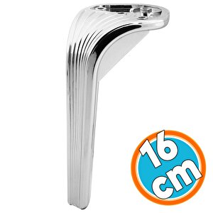 Mobilya Yükseltici Kanepe Sehpa Tv Ünitesi Koltuk Ayağı 16 Cm Parlak Krom Baza Ayak