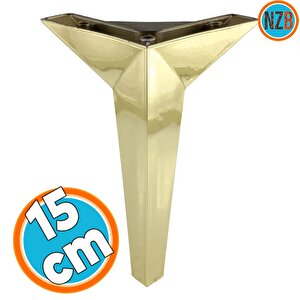 Mobilya Yüksletici Kanepe Sehpa Tv Ünitesi Koltuk Ayağı 15 Cm Altın Gold Baza Ayak
