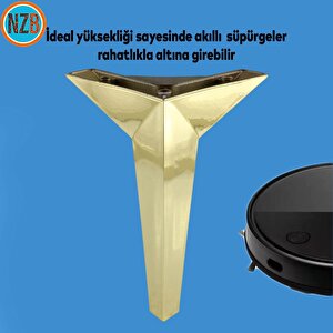 Mobilya Yüksletici Kanepe Sehpa Tv Ünitesi Koltuk Ayağı 15 Cm Altın Gold Baza Ayak