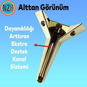 Mobilya Yüksletici Kanepe Sehpa Tv Ünitesi Koltuk Ayağı 15 Cm Altın Gold Baza Ayak