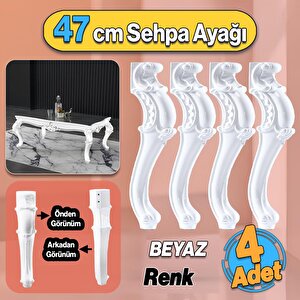 Valenta Plastik Sehpa Ayağı 47 Cm Beyaz Renk 4 Adet Mobilya Zigon Çay Orta Sehpası Ayak Ayakları