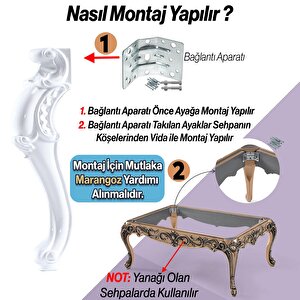 Valenta Plastik Sehpa Ayağı 47 Cm Beyaz Renk 4 Adet Mobilya Zigon Çay Orta Sehpası Ayak Ayakları