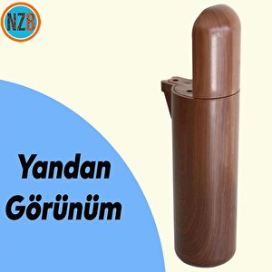Mobilya Yükseltici Kanepe Tv Ünitesi Koltuk Ayağı Baza Ayakları Ahşap Desenli Kahverengi Ceviz 18 Cm