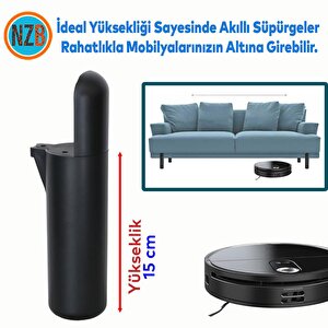Mobilya Yükseltici Sehpa Kanepe Tv Ünitesi Koltuk Ayağı Baza Ayakları Mat Siyah 15 Cm