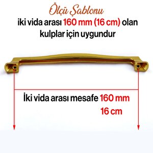Mobilya Kulp Altın Metal 160 Mm - 16 Cm Mutfak Çekmece Dolap Dolabı Kapak Kulbu Kulpu Kulpları