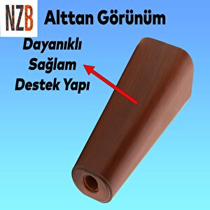 Lüks Mobilya Kanepe Sehpa Tv Ünitesi Koltuk Ayağı 12 Cm Kahverengi Oval Baza Ayak