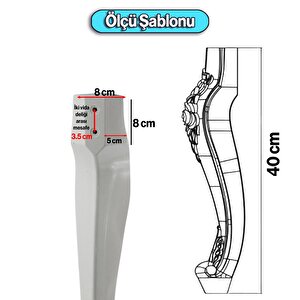 Rosa 4 Adet Plastik Sehpa Ayağı 40 Cm Gümüş Renk Orta Ayak Zigon Sehpa Mobilya Masa Ayakları Gri