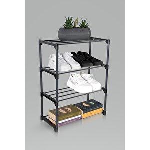 Metal Çok Amaçlı Raf Ayakkabılık Kitaplık Çiçeklik 4 Katlı Organizer