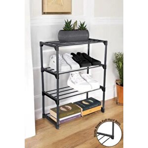 Metal Çok Amaçlı Raf Ayakkabılık Kitaplık Çiçeklik 4 Katlı Organizer
