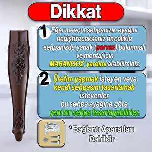 Rosa Plastik Sehpa Ayağı 40 Cm Ahşap Desenli Renk Orta Ayak Zigon Sehpa Mobilya Masa Ayakları 1 Adet