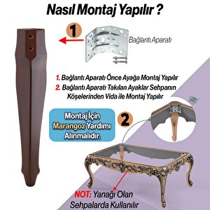 Rosa Plastik Sehpa Ayağı 40 Cm Ahşap Desenli Renk Orta Ayak Zigon Sehpa Mobilya Masa Ayakları 1 Adet