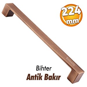 Bihter Düz Mobilya Mutfak Dolabı Çekmece Dolap Kapak Kulpu Kulbu Antik Bakır 224 Mm Metal Kulp