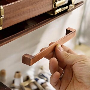 Bihter Düz Mobilya Mutfak Dolabı Çekmece Dolap Kapak Kulpu Kulbu Antik Bakır 224 Mm Metal Kulp