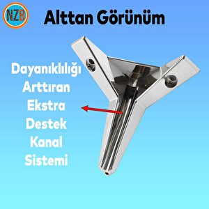 Mobilya Kanepe Sehpa Tv Ünitesi Koltuk Ayağı 12 Cm Krom Renk Baza Ayak
