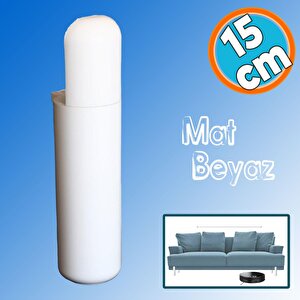 Mobilya Yükseltici Sehpa Kanepe Tv Ünitesi Koltuk Ayağı Baza Ayakları Mat Beyaz 15 Cm