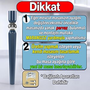 4 Adet Elips Masa Dresuar Ayağı 75 cm Plastik Antrasit Ayak Mutfak Yemek Masası Mobilya Ayakları