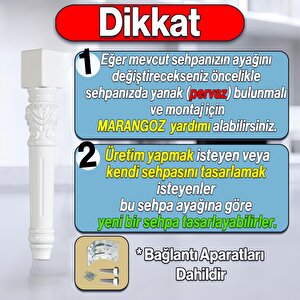 Star Plastik Sehpa Ayağı 44 Cm 4 Adet Beyaz Renk Orta Ayak Zigon Sehpa Mobilya Masa Ayakları Beyaz